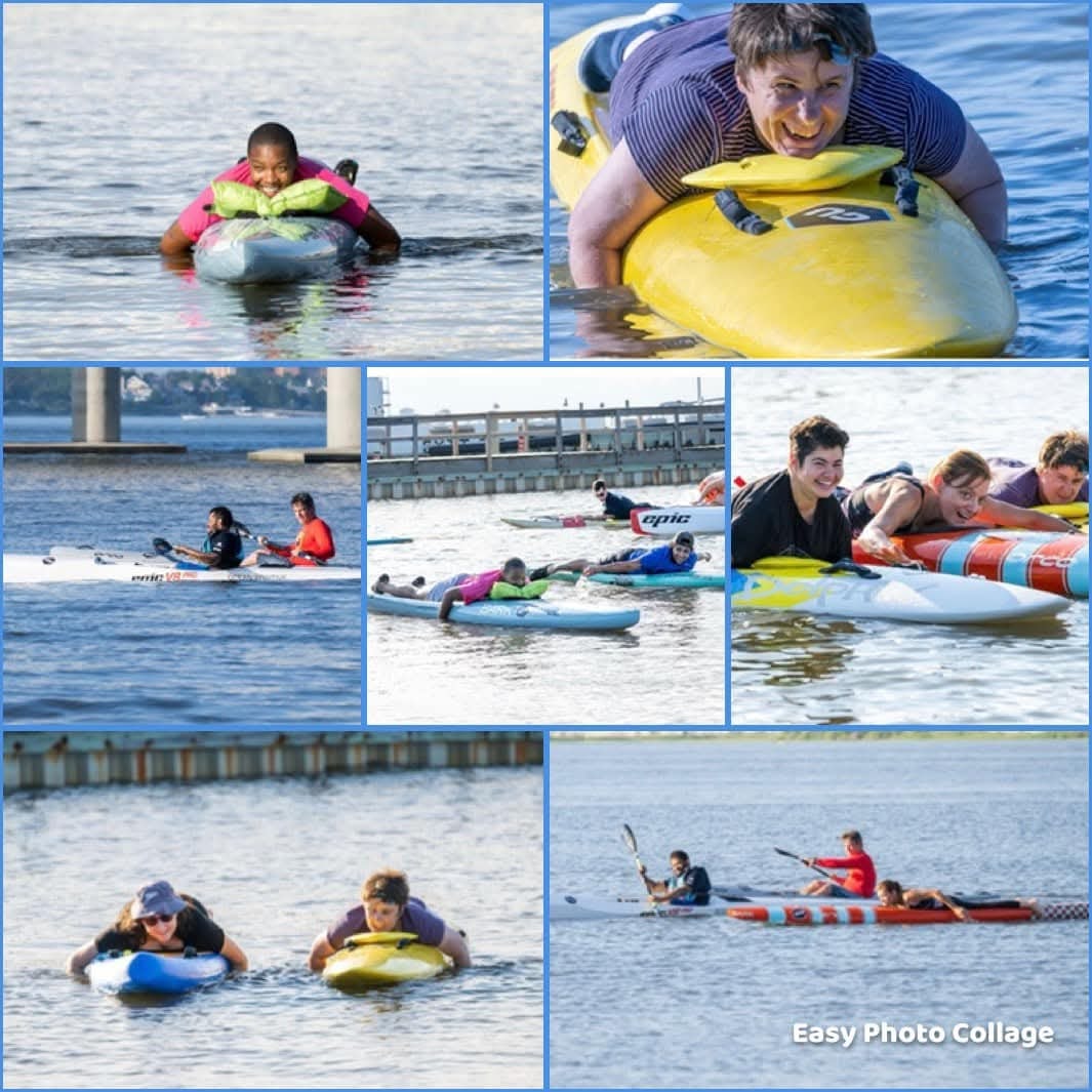 Adaptive water sports collage