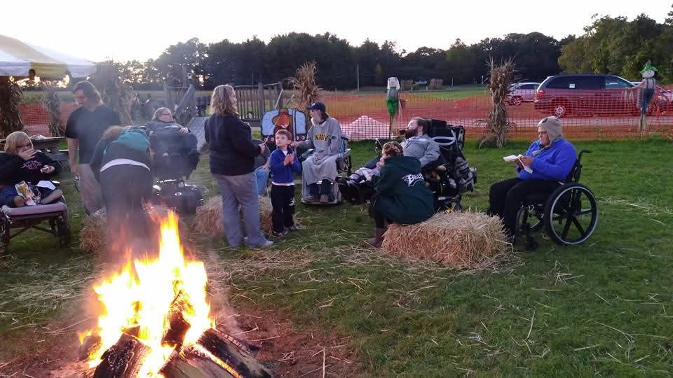 Community bonfire gathering — evening event