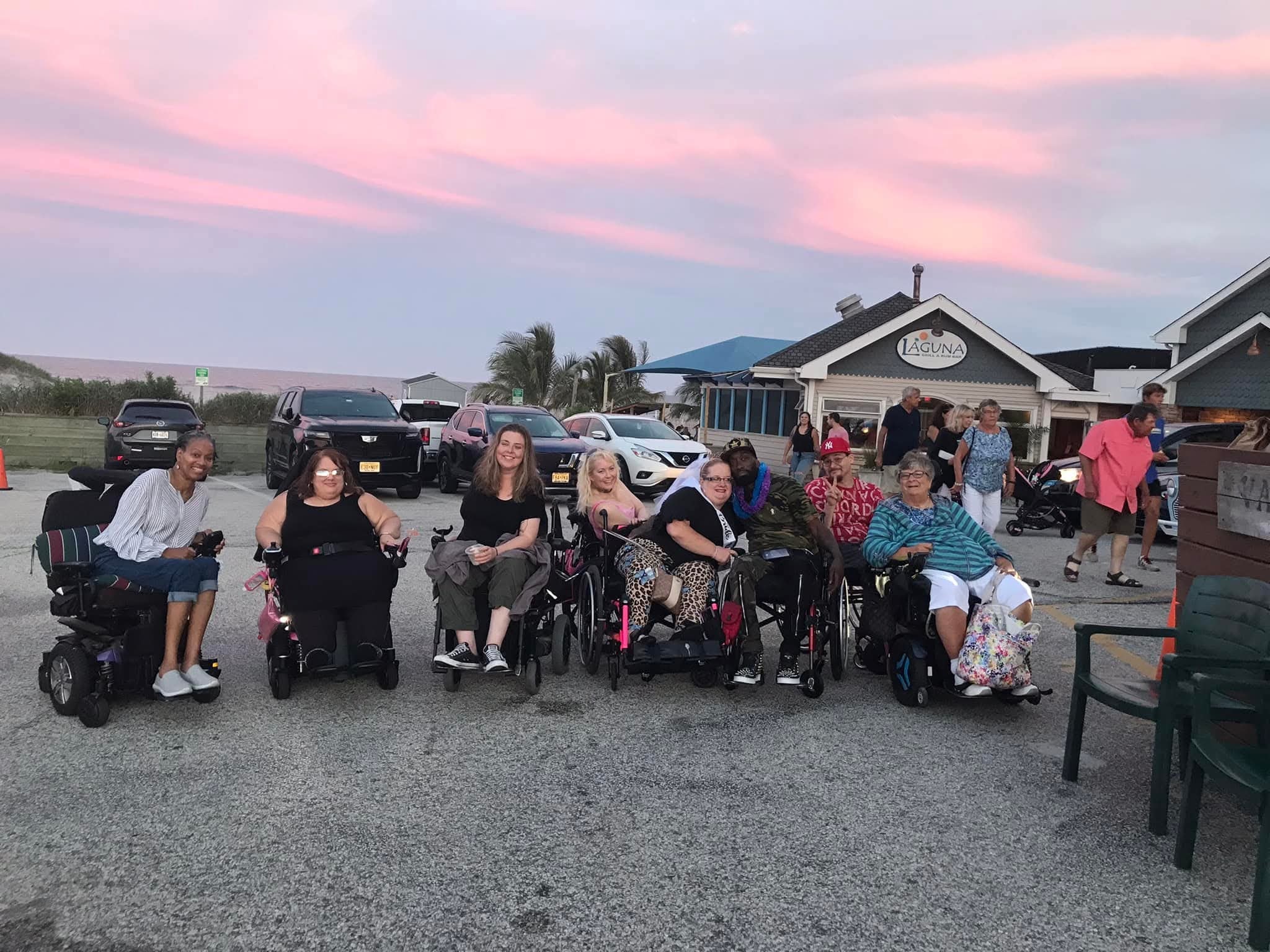 Community group at waterfront location